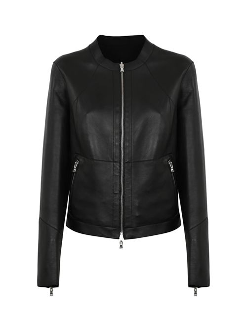 Giacca Napa in pelle reversibile nero LEATHER AUTHORITY | NAPA20